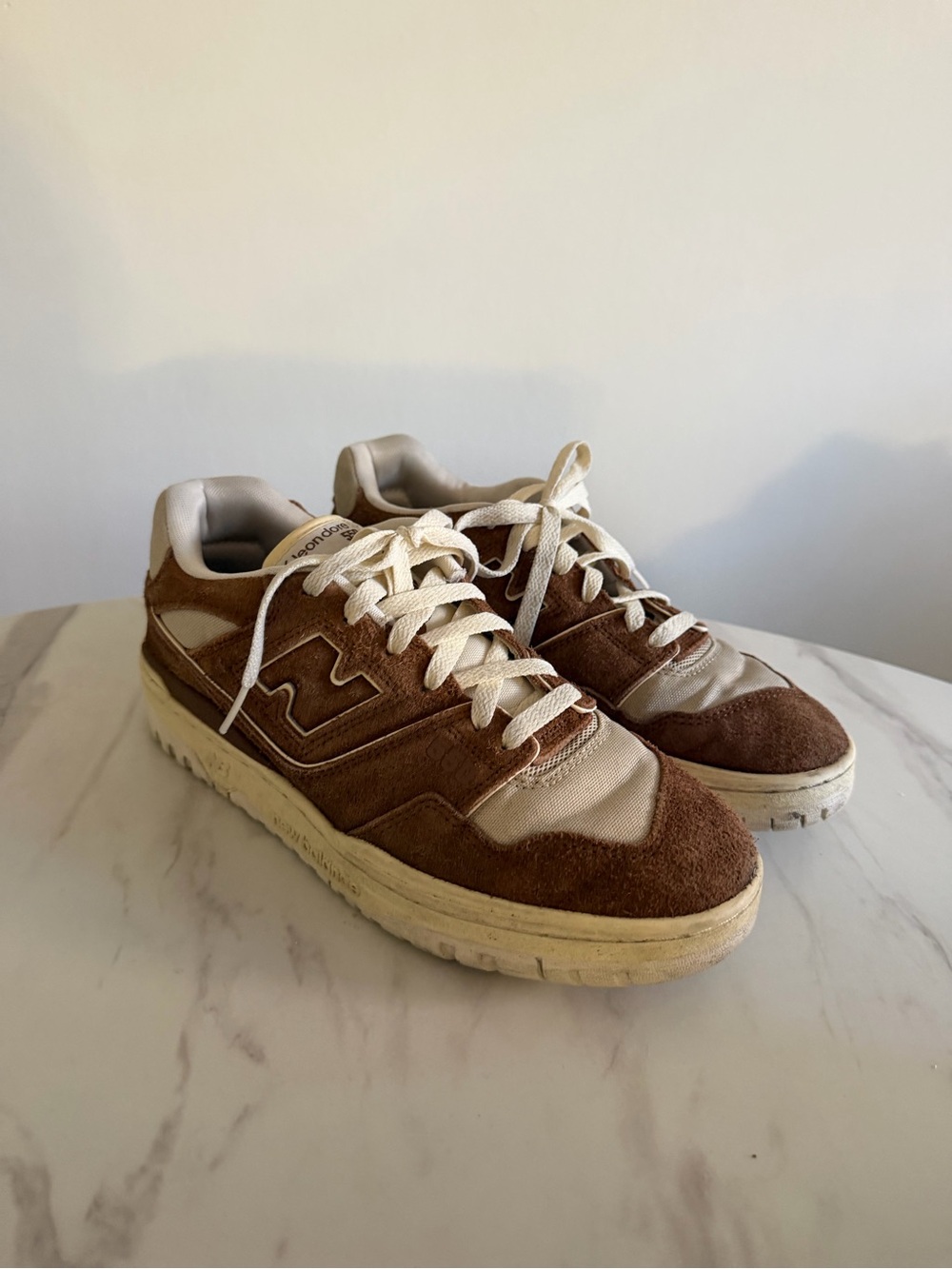 Aime Leon Dore Brown Suede & Cream Low-Top Sneakers